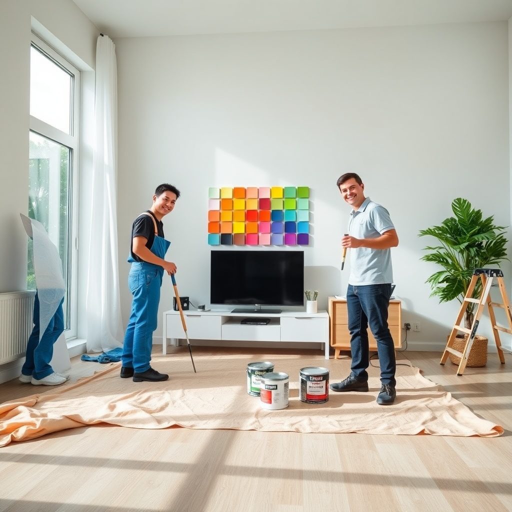 Interior painting crew at work